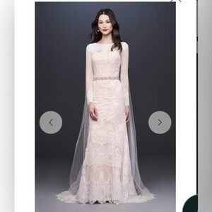 Oleg Cassini Ivory Lace Bridal Gown size 8